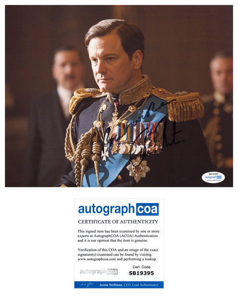 Colin Firth King's Speech Signed Autograph 8x10 Photo ACOA