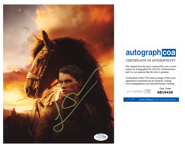 Jeremy Irvine War Horse Signed Autograph 8x10 Photo ACOA