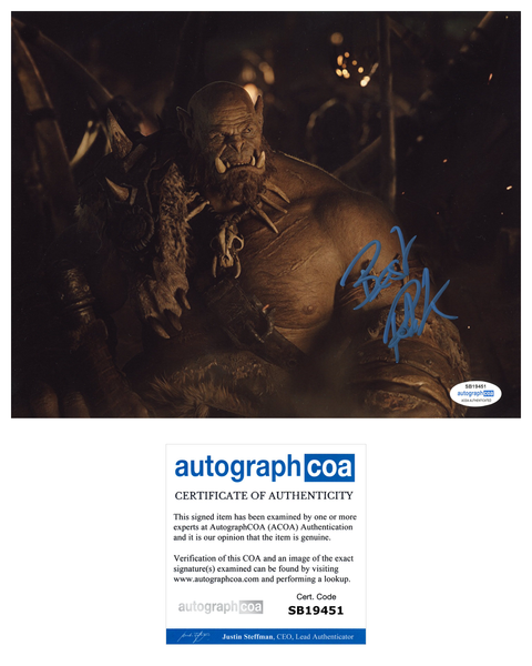 Rob Kazinsky Warcraft Signed Autograph 8x10 Photo ACOA