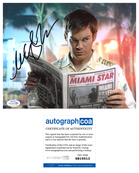 Michael C Hall Dexter Signed Autograph 8x10 Photo ACOA