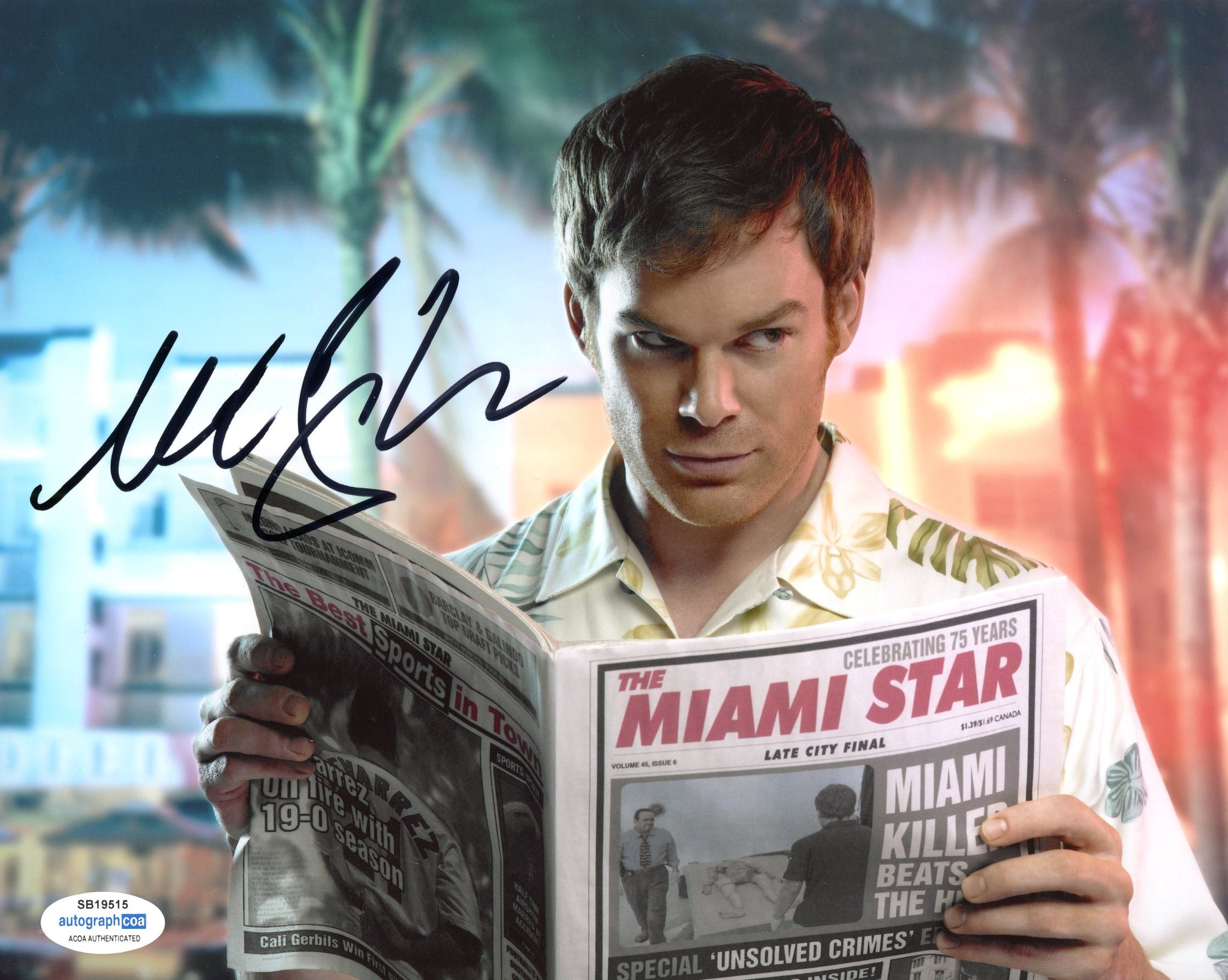 Michael C Hall Dexter Signed Autograph 8x10 Photo ACOA