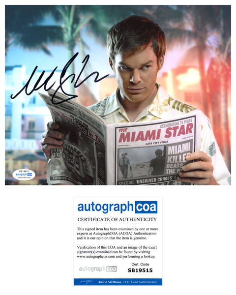 Michael C Hall Dexter Signed Autograph 8x10 Photo ACOA