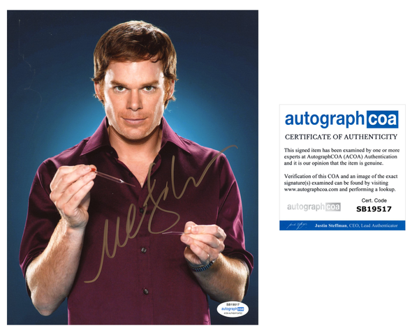 Michael C Hall Dexter Signed Autograph 8x10 Photo ACOA