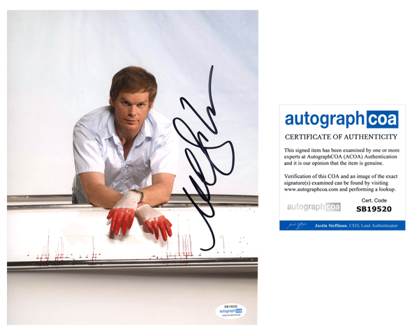 Michael C Hall Dexter Signed Autograph 8x10 Photo ACOA