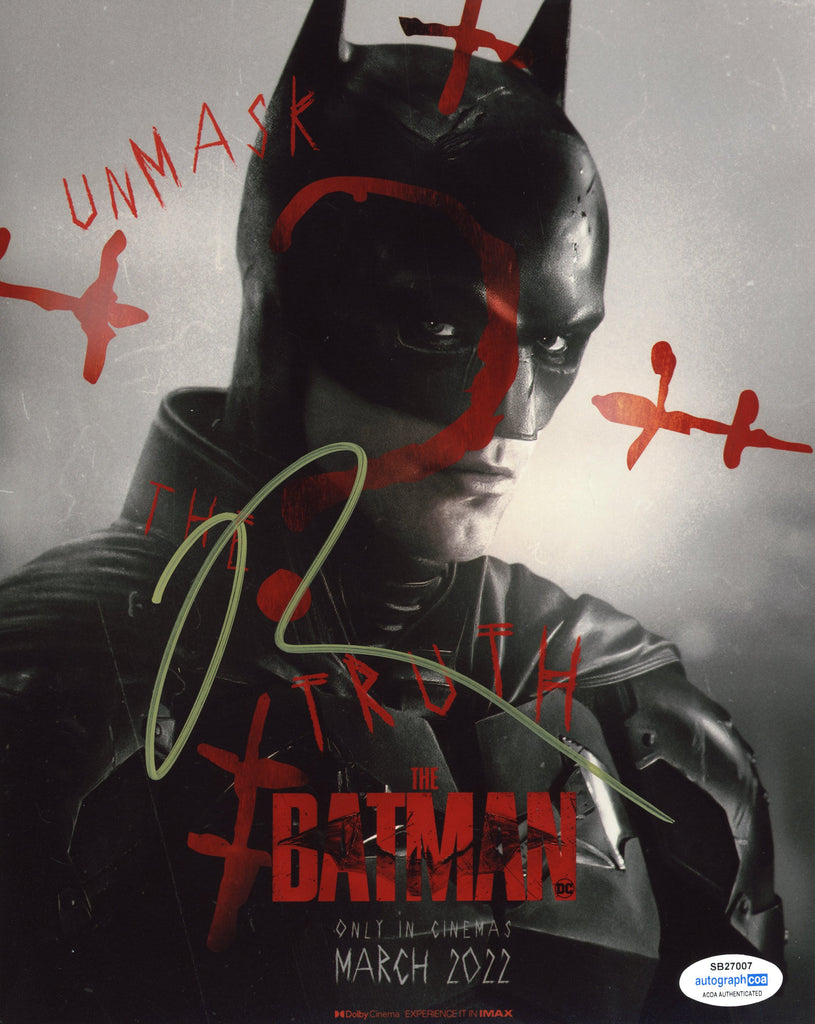 Robert Pattinson The Batman Signed Autograph 8x10 Photo ACOA | Outlaw ...