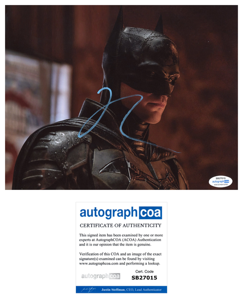 Robert Pattinson The Batman Signed Autograph 8x10 Photo ACOA