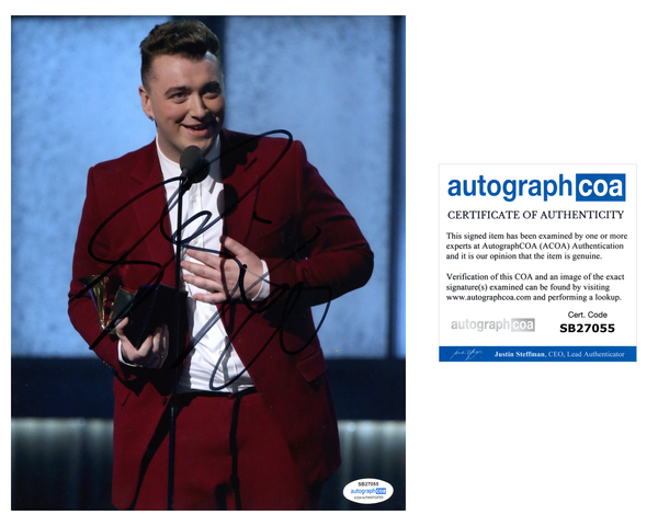 Sam Smith Singer Signed Autograph 8x10 Photo ACOA