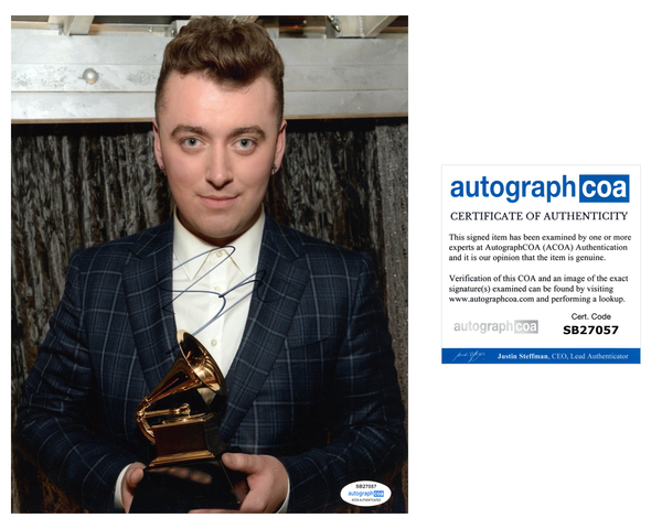 Sam Smith Singer Signed Autograph 8x10 Photo ACOA