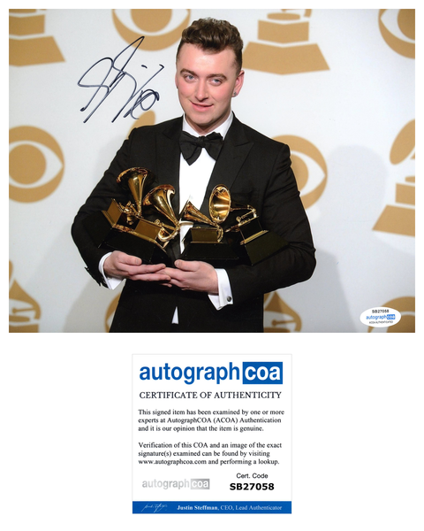 Sam Smith Singer Signed Autograph 8x10 Photo ACOA