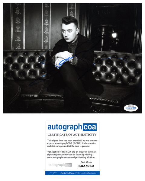 Sam Smith Singer Signed Autograph 8x10 Photo ACOA