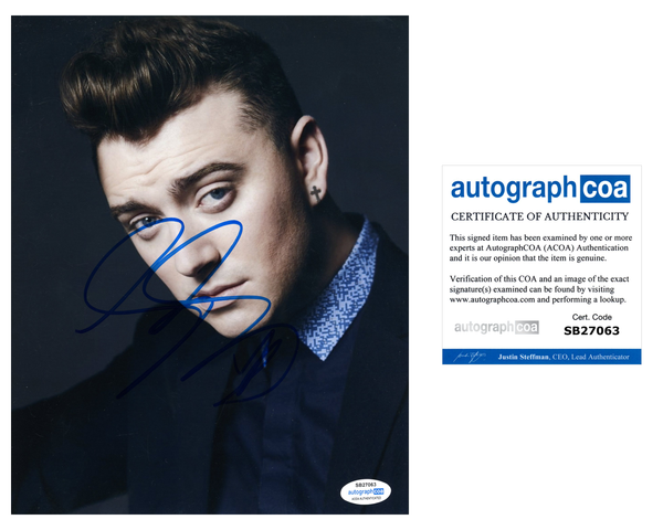 Sam Smith Singer Signed Autograph 8x10 Photo ACOA