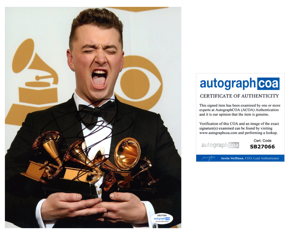 Sam Smith Singer Signed Autograph 8x10 Photo ACOA