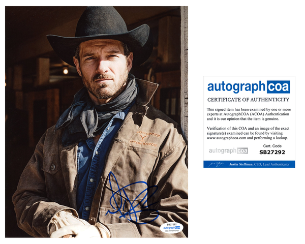 Ian Bohen Yellowstone Signed Autograph 8x10 Photo ACOA