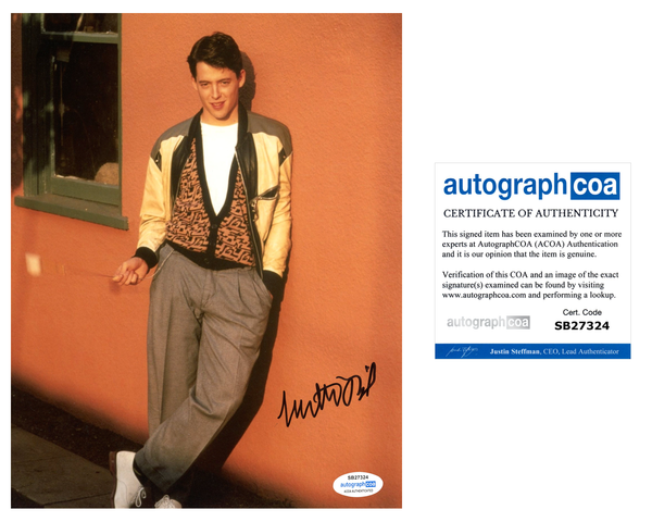 Matthew Broderick Ferris Bueller's Day Off Signed Autograph 8x10 Photo ACOA