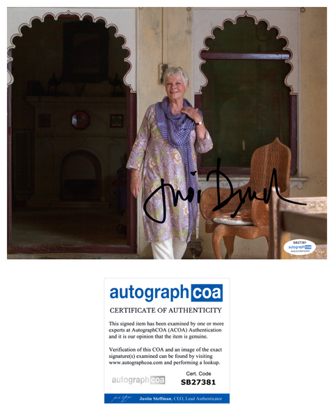 Judi Dench Exotic Marigold Signed Autograph 8x10 Photo ACOA