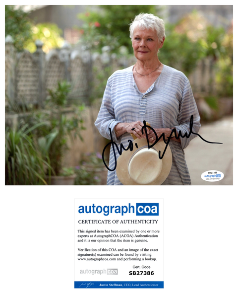 Judi Dench Exotic Marigold Signed Autograph 8x10 Photo ACOA