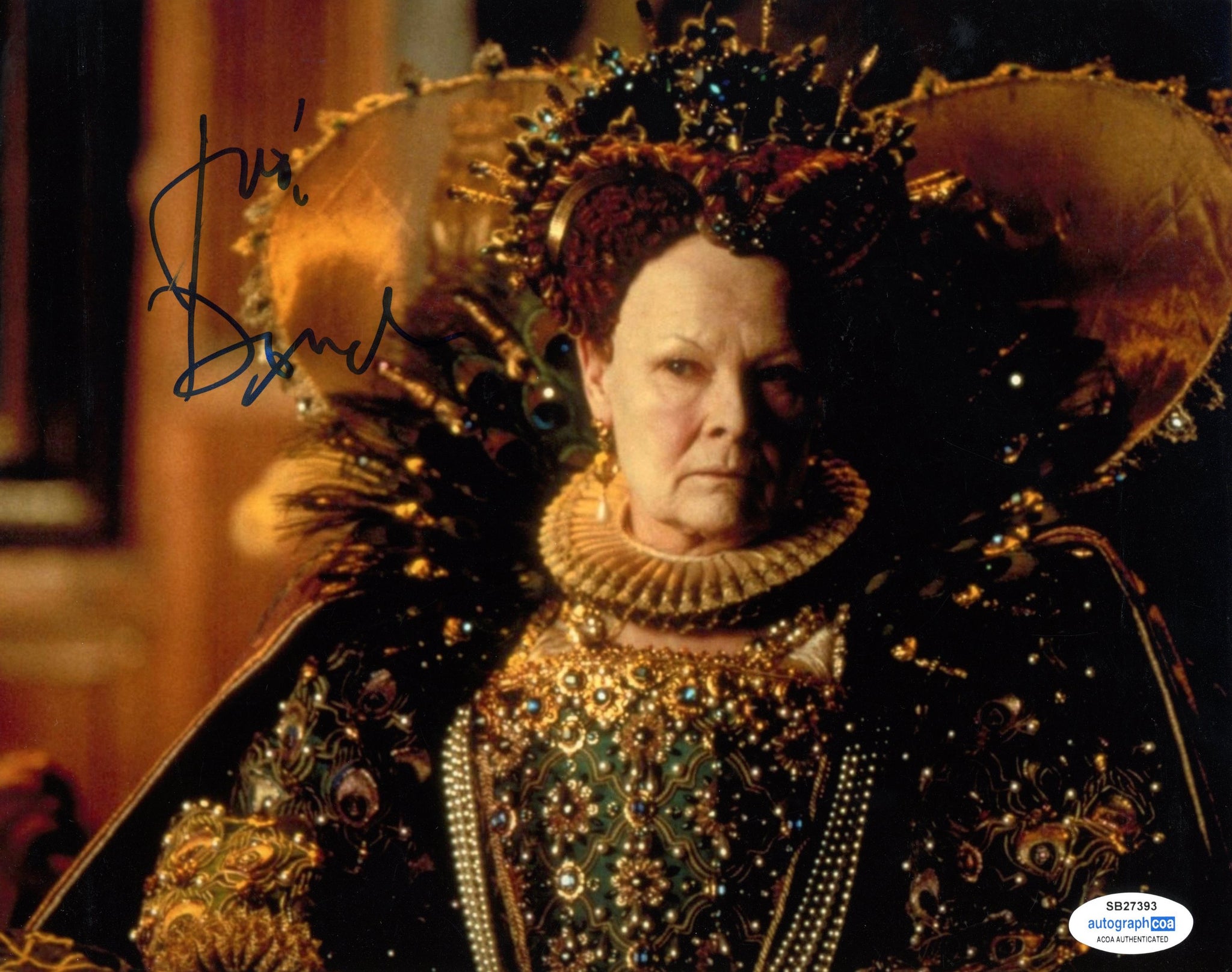 Judi Dench Shakespeare In Love Signed Autograph 8x10 Photo ACOA