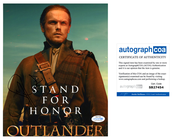 Sam Heughan Outlander Signed Autograph 8x10 Photo ACOA