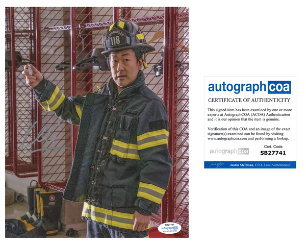 Kenneth Choi 9-1-1 Chimney Signed Autograph 8x10 Photo ACOA