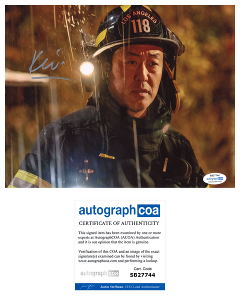 Kenneth Choi 9-1-1 Chimney Signed Autograph 8x10 Photo ACOA