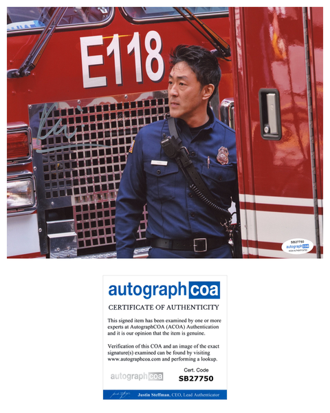 Kenneth Choi 9-1-1 Chimney Signed Autograph 8x10 Photo ACOA