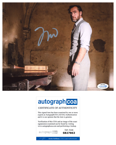 Jude Law Harry Potter Fantastic Beasts Signed Autograph 8x10 Photo ACOA