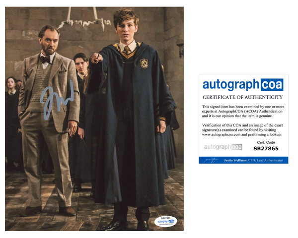 Jude Law Harry Potter Fantastic Beasts Signed Autograph 8x10 Photo ACOA
