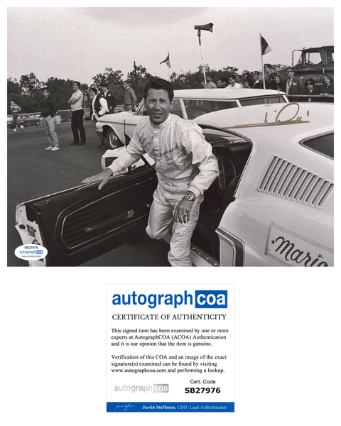 Mario Andretti Signed Autograph 8x10 Photo ACOA