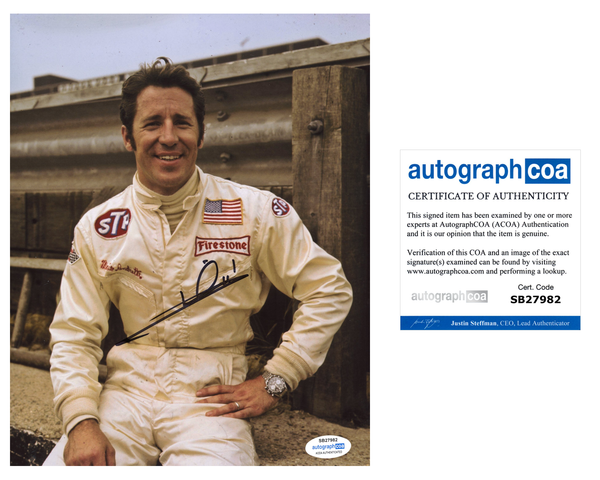 Mario Andretti Home Improvement Signed Autograph 8x10 Photo ACOA