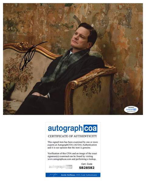 Colin Firth Kings Speech Signed Autograph 8x10 Photo ACOA