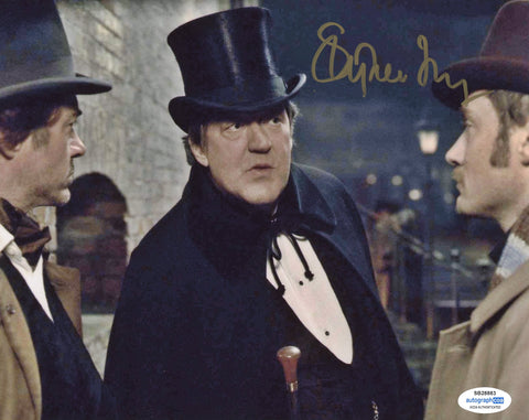 Stephen Fry Sherlock Holmes Signed Autograph 8x10 Photo ACOA