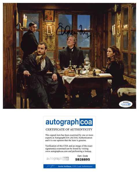 Stephen Fry Sherlock Holmes Signed Autograph 8x10 Photo ACOA