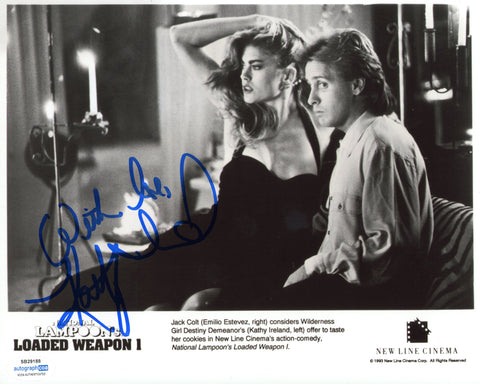 Kathy Ireland Loaded Weapon Signed Autograph 8x10 Photo ACOA