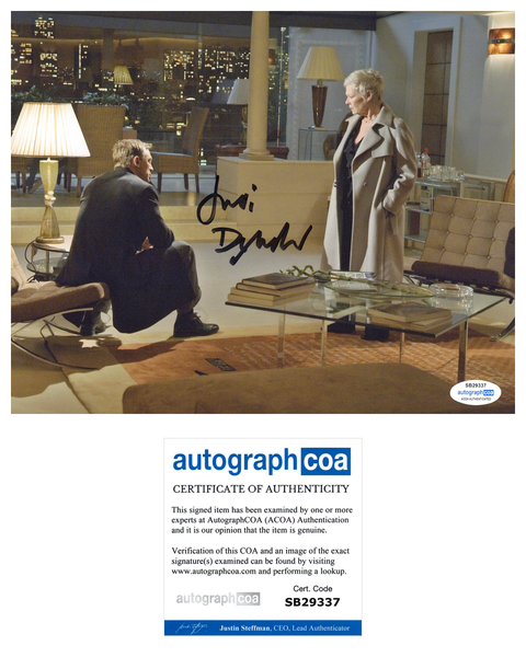 Judi Dench Skyfall Bond Signed Autograph 8x10 Photo ACOA