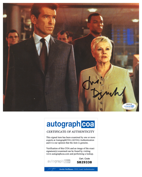 Judi Dench Goldeneye Bond Signed Autograph 8x10 Photo ACOA