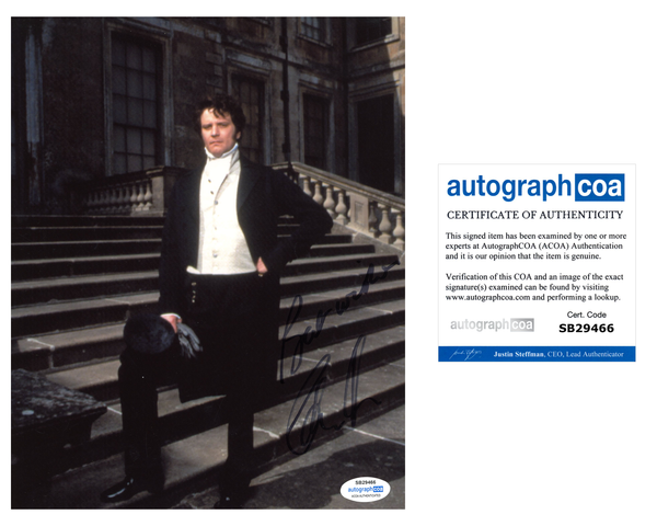 Colin Firth Pride and Prejudice Signed Autograph 8x10 Photo ACOA