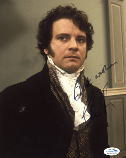 Colin Firth Pride and Prejudice Signed Autograph 8x10 Photo ACOA