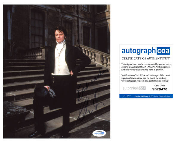 Colin Firth Pride and Prejudice Signed Autograph 8x10 Photo ACOA