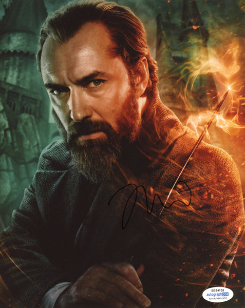 Jude Law Fantastic Beasts Signed Autograph 8x10 Photo ACOA Dumbledore