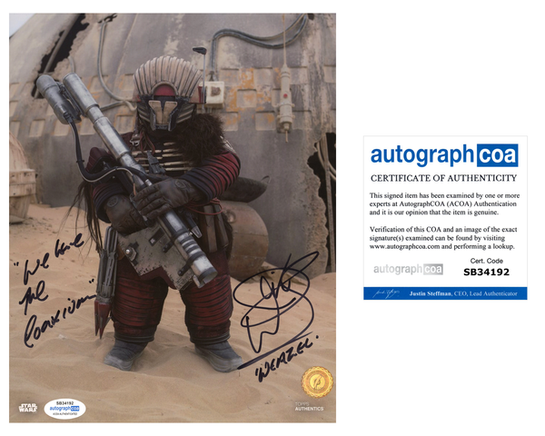 Warwick Davis Star Wars Signed Autograph 8x10 Photo ACOA