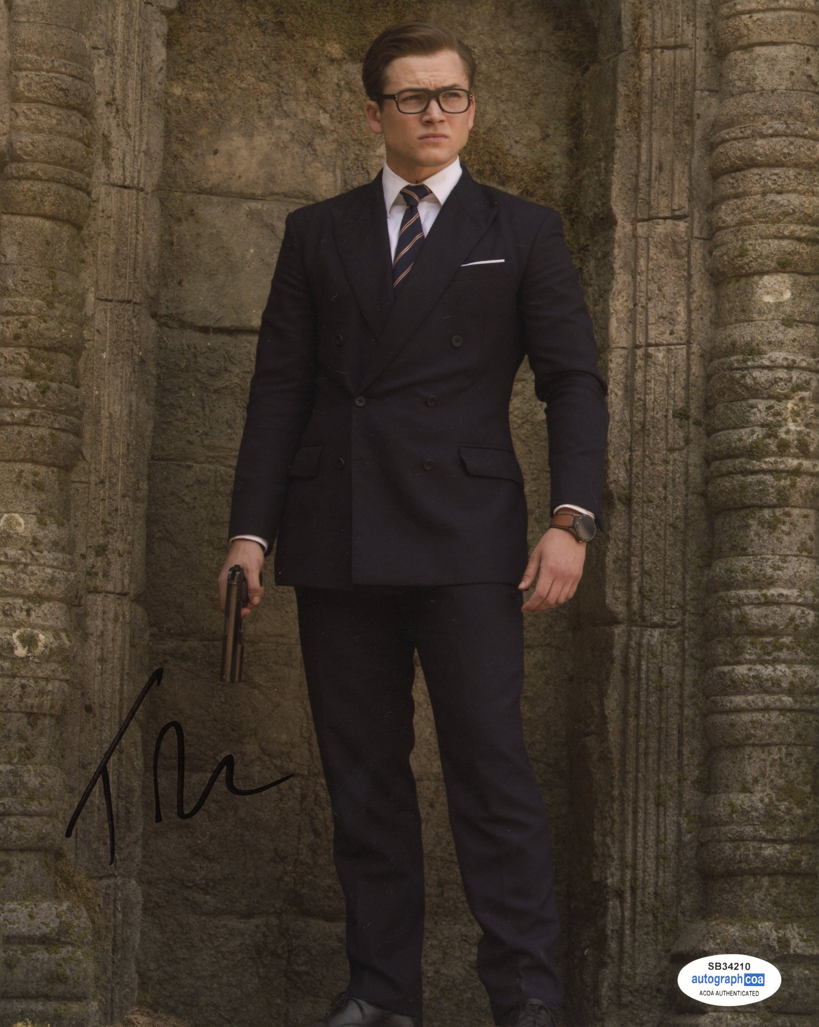 Taron Egerton Kingsman Signed Autograph 8x10 Photo ACOA