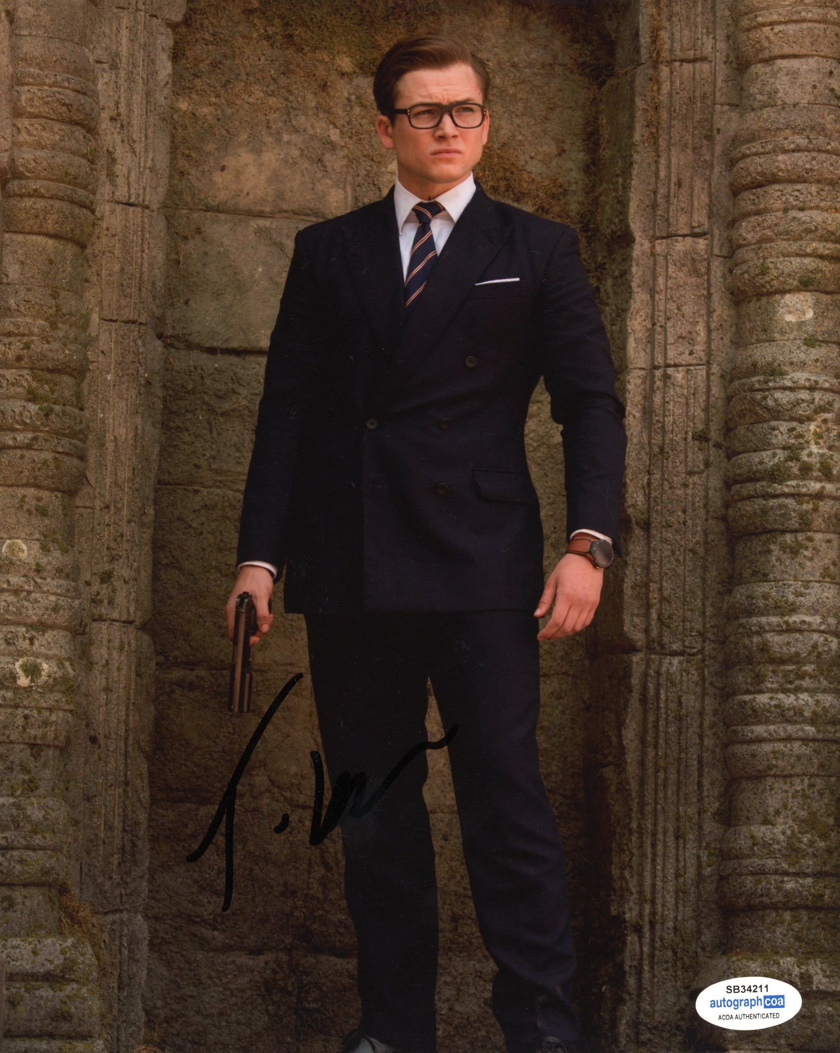 Taron Egerton Kingsman Signed Autograph 8x10 Photo ACOA