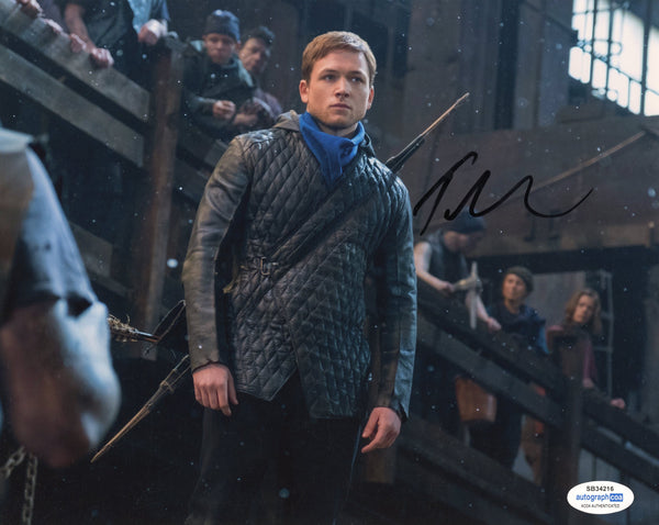 Taron Egerton Robin Hood Signed Autograph 8x10 Photo ACOA