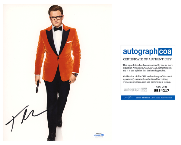 Taron Egerton Kingsman Signed Autograph 8x10 Photo ACOA