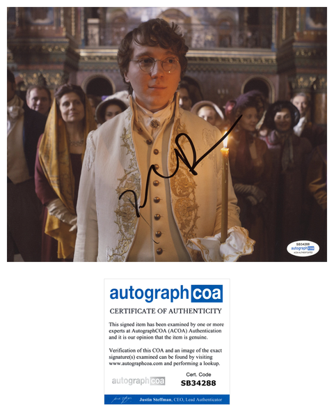 Paul Dano War and Peace Signed Autograph 8x10 Photo ACOA