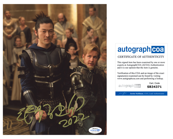 Tadanobu Asano Thor Signed Autograph 8x10 Photo ACOA