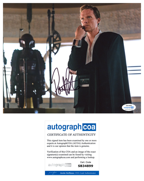 Paul Bettany Solo Star Wars Signed Autograph 8x10 Photo ACOA