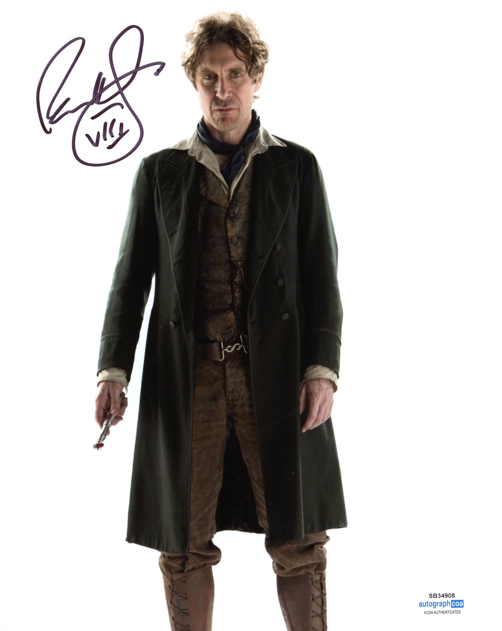 Paul McGann Doctor Who Signed Autograph 8x10 Photo ACOA