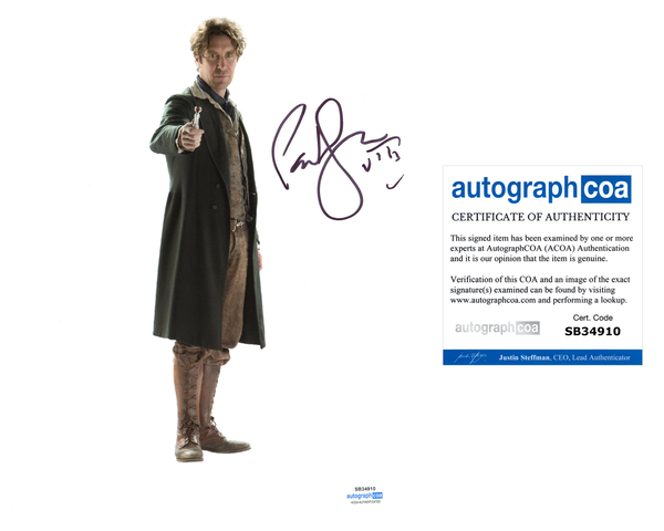 Paul McGann Doctor Who Signed Autograph 8x10 Photo ACOA