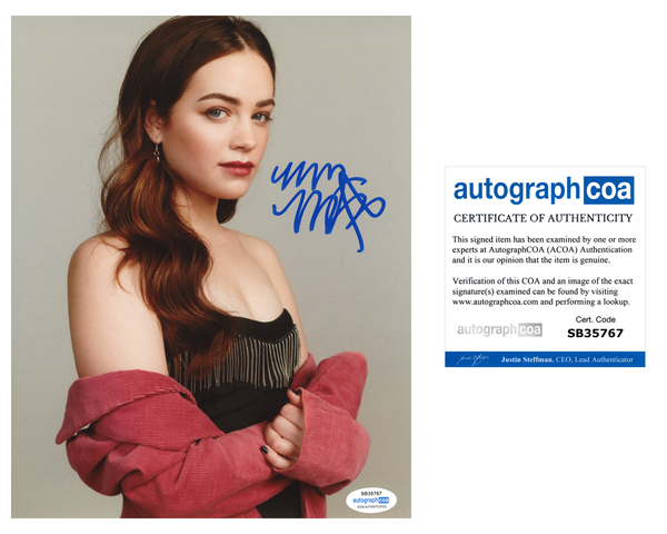 Mary Mouser Cobra Kai Signed Autograph 8x10 Photo ACOA